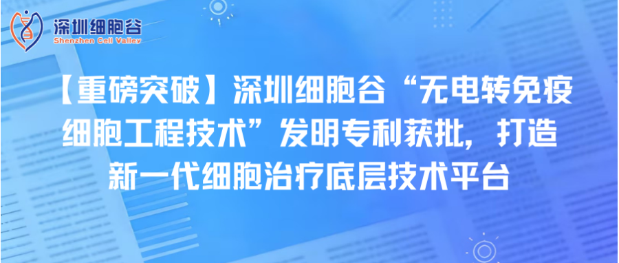 【重磅突破】深圳K8官网“无电转免疫细胞工程技术”发明专利获批，打造新一代细胞治疗底层技术平台